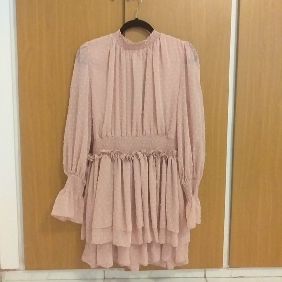 Mauve Ruffle Mini Dress - Picture 2 of 3